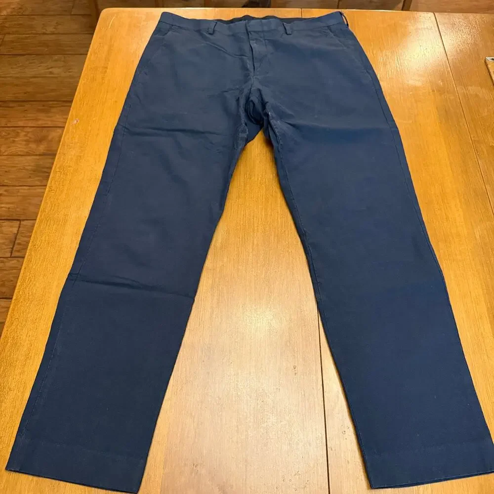 J. Crew Ludlow Slim Fit pants Navy 33X30 Baird McNutt Irish Linen old money